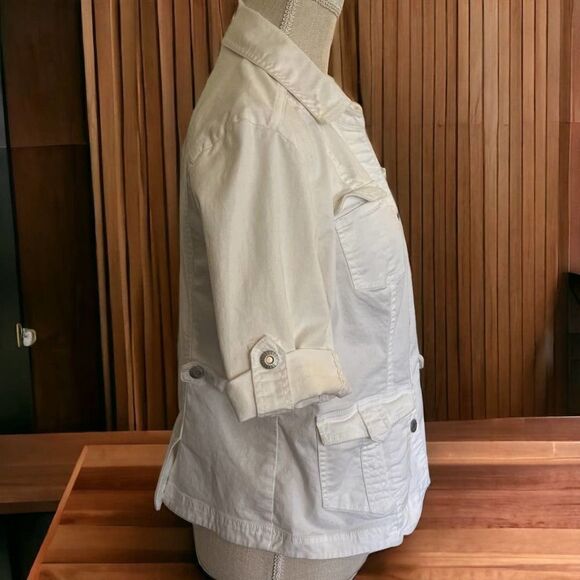 Dress Barn, Large, Elbow Sleeve Top or Lightweight Coat, Silver Accents & Snaps - Picture 3 of 8